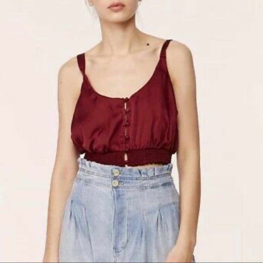 NWT Free People You Honey Satin Crop Top
